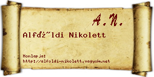 Alföldi Nikolett névjegykártya